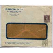 ARGENTINA ENTERO POSTAL SOB-83 SOBRE CON PUBLICIDAD IMPRESOS EN CASA DE MONEDA CIRCULADO, LUIS MAGNASCO SIN LOGOTIPO DE LA EMPRESA MUY RARO NO CATALOGADO